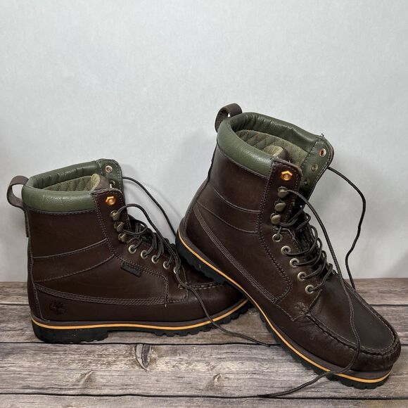 Timberland Oakwell Newmarket Moc Toe Boots Mens Size 10 Brown Leather High - Picture 1 of 16